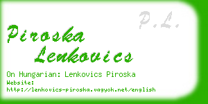 piroska lenkovics business card